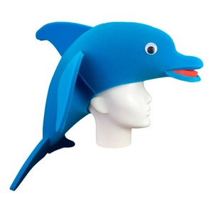 Foam Party Hats Dolphin Hat - Handmade Dolphin Hat - Ocean Decor Hat - Dolphin Beach Gift - Custom Animal Hat - Photo Booth Props