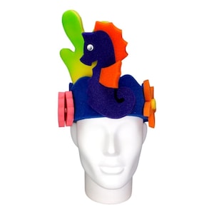 Foam Party Hats Seahorse Headband - Handmade Beach Headband - Beach Party headband - Animal Headband - Marine Headband