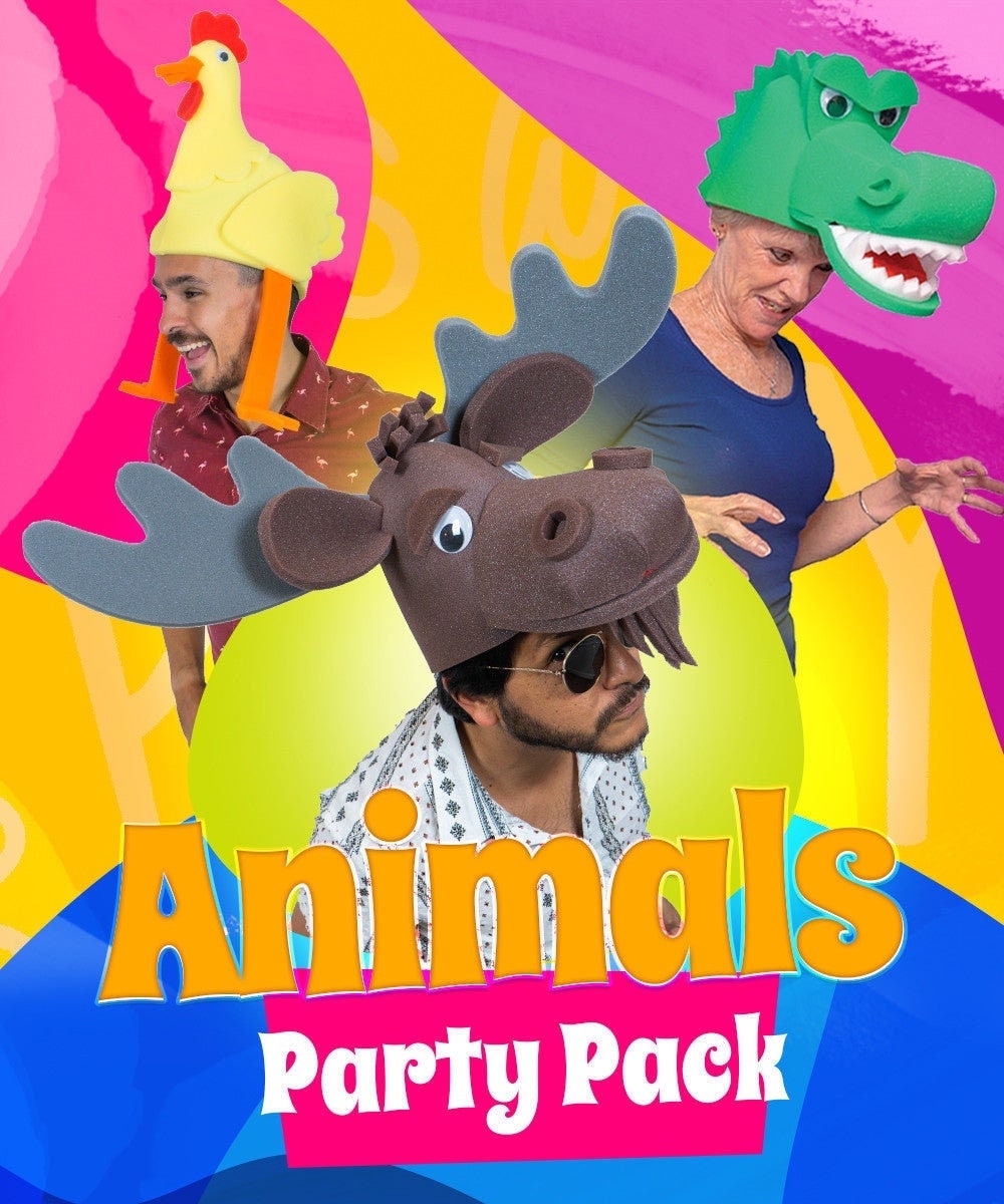 Foam Party Hats Animals Party Pack 20 