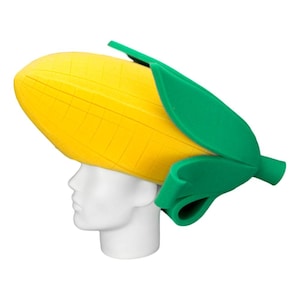 Foam Party Hats Cornhead Hat - Nebraska Cornhusker Hat - Food Party Hat - Food Art Hat - Corn Cob Hat - Corn Hat for Adults and Kids