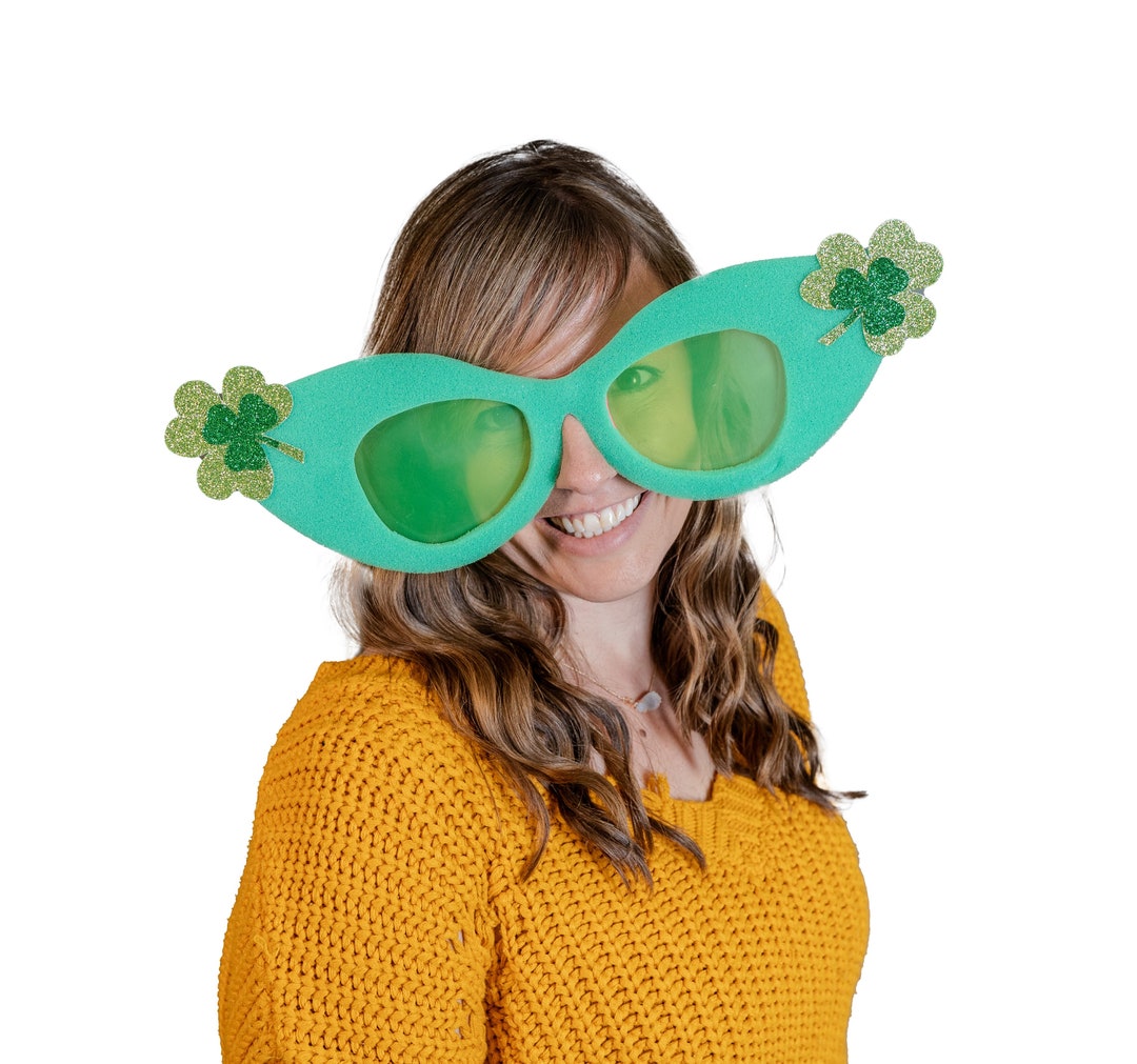 12pcs St. Patrick's Day Glasses Set Green Shamrock Funny Eyeglasses