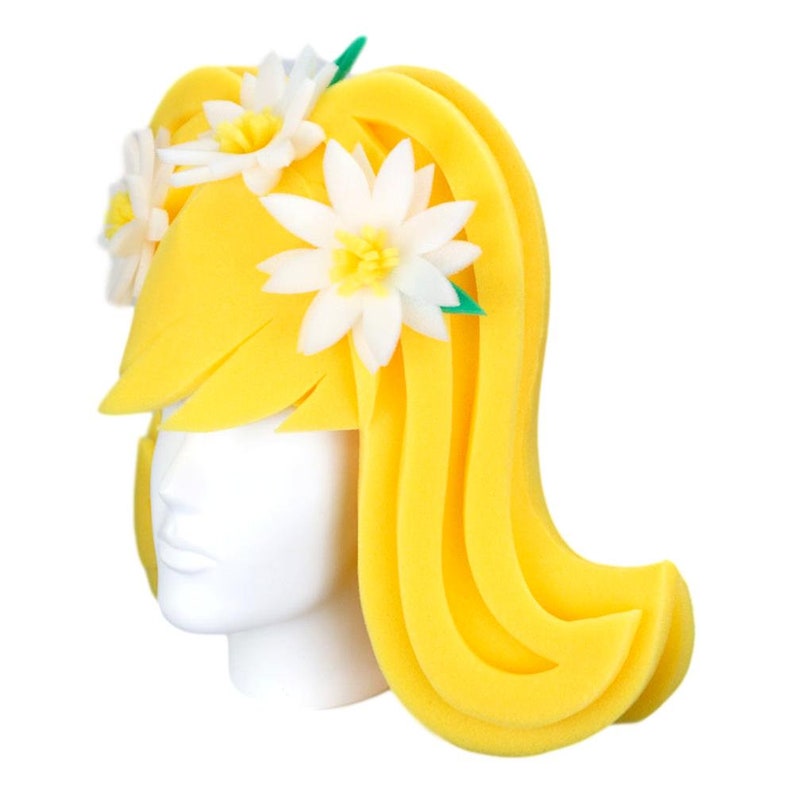 Foam Party Hats Blonde Foam Wig with Daisies Cosplay Wigs Etsy