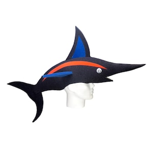 Foam Party Hats Miami Marlins Hat - Handmade Marlin Hat - Nautical Decor Fish - Ocean Fish Art Hat - Beach Party Hat - Baseball Gift Hat