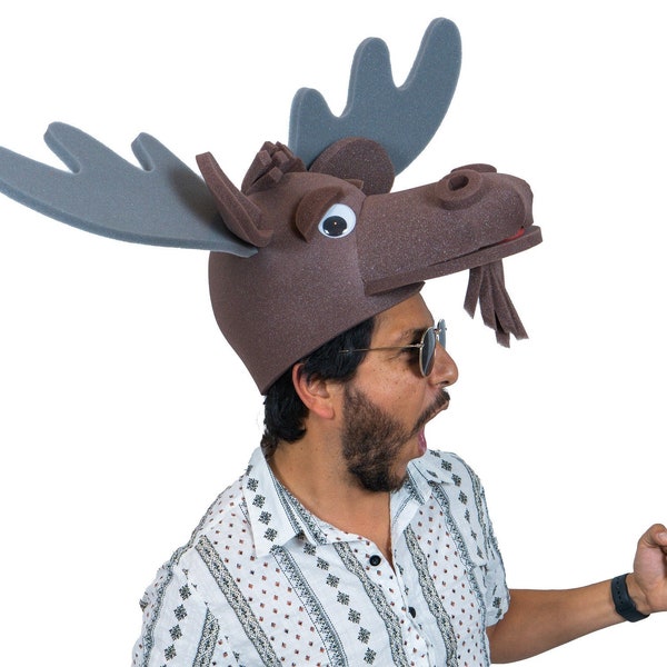 Foam Party Hats Moose Hat - Antler Moose Party Hat - Moose Decor Hat - Moose Gift Hat -Handmade Moose Hat - Photo booth props - Party Favors