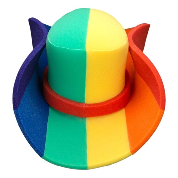 Regenbogen-Cowboyhut Für Erwachsene – Buntes Streifendesign, Weicher Stoff, Perfekt Für Partys & Kostüme