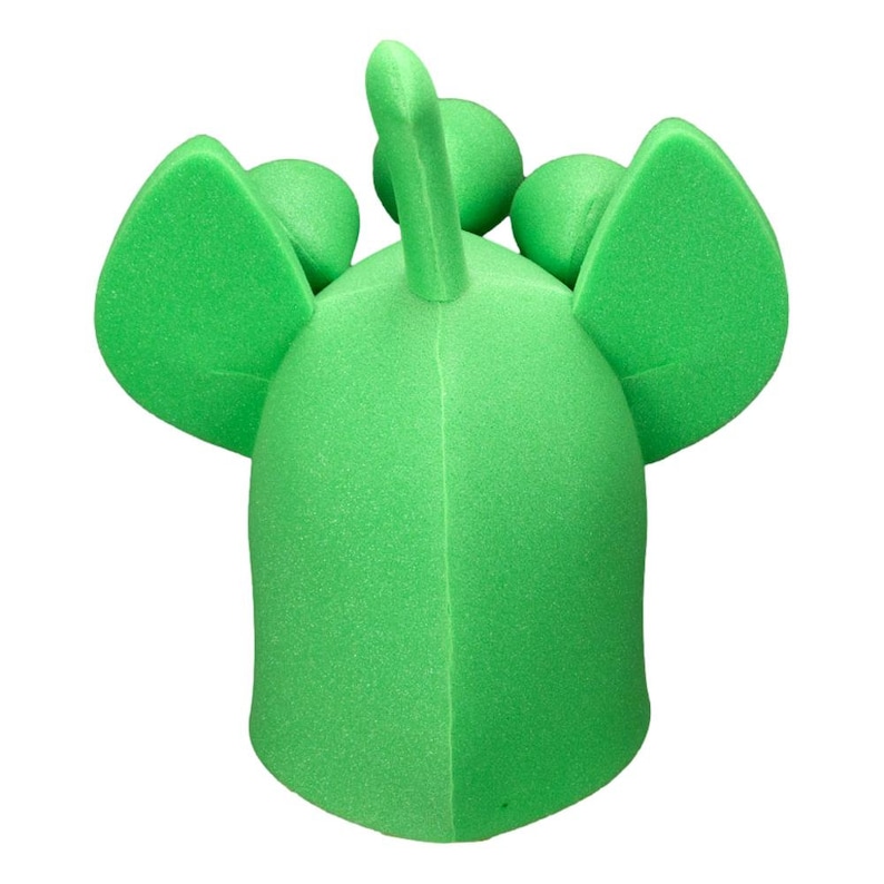 May include: Green foam animal head costume with large ears and a long tail.