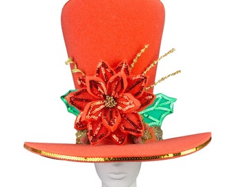 Sombreros de fiesta de espuma sombrero de novia de Navidad rojo - sombrero de boda de Navidad - sombrero de boda personalizado - sombrero de novia princesa - sombrero de fiesta nupcial