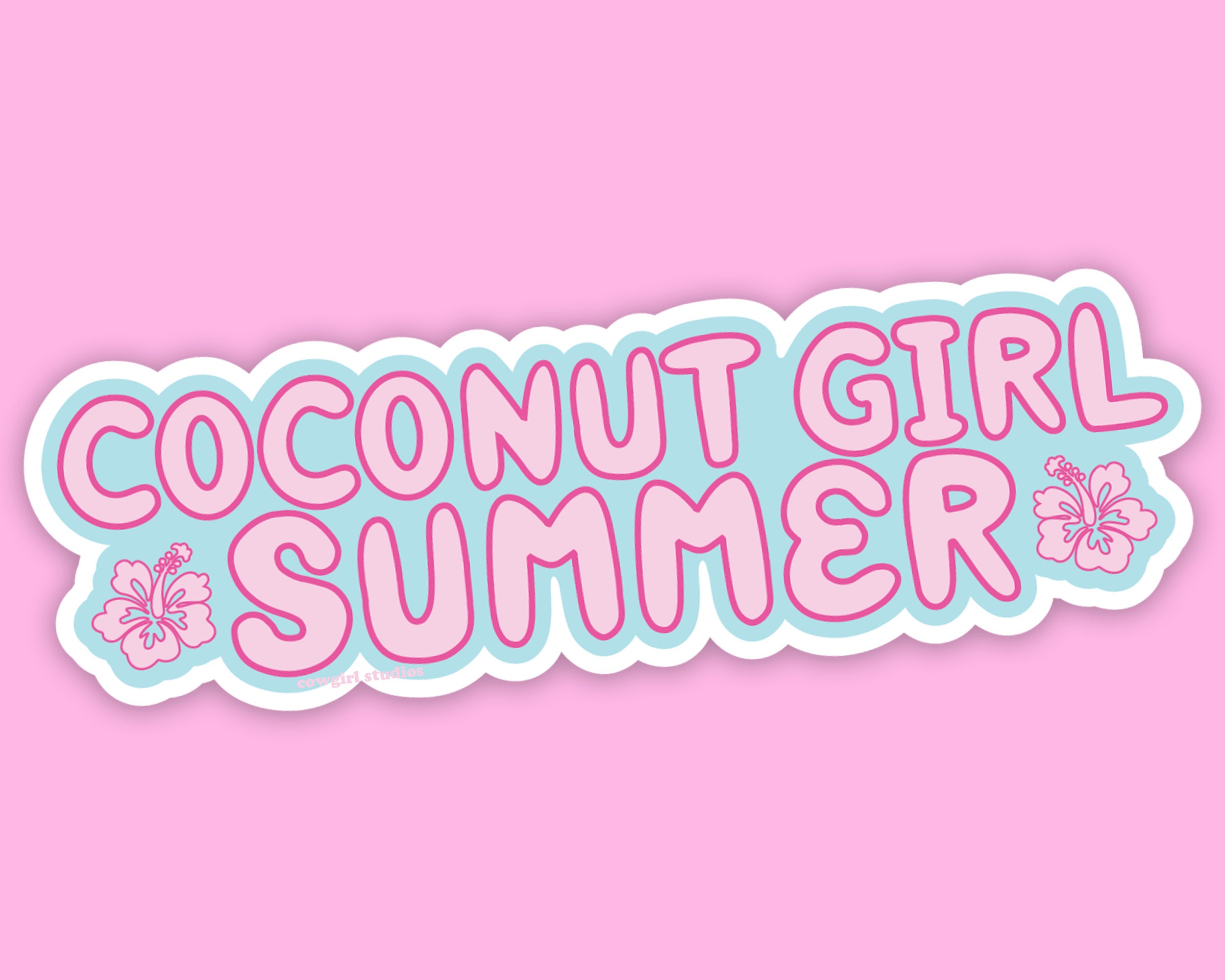 Coconut Girl Summer Sticker Glossy & Waterproof Bright Etsy Australia