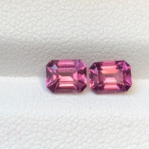 Natural Hot Pink Spinel 2pcs 1.32ct - Magenta Pink Spinel - Emerald Cut -5.6X4.2X3.2mm/5.4X4.4X3.3mm - Fine Jewelry/Bespoke JewelryKZ1919