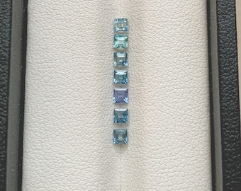 Natürlicher Saphir - Grünlicher Blauer Saphir Quadratschliff 1,04 Ct - Saphirband / Fassungstein / Saphirschmuck KZ2128