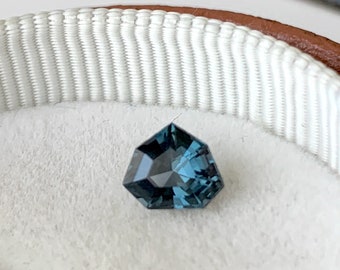 Natural Spinel - Metallic Dark Blue Spinel Shield Cut 0.81 CT 5.6x6.5x3.7 mm - Minimalist Spinel Jewelry- 1999