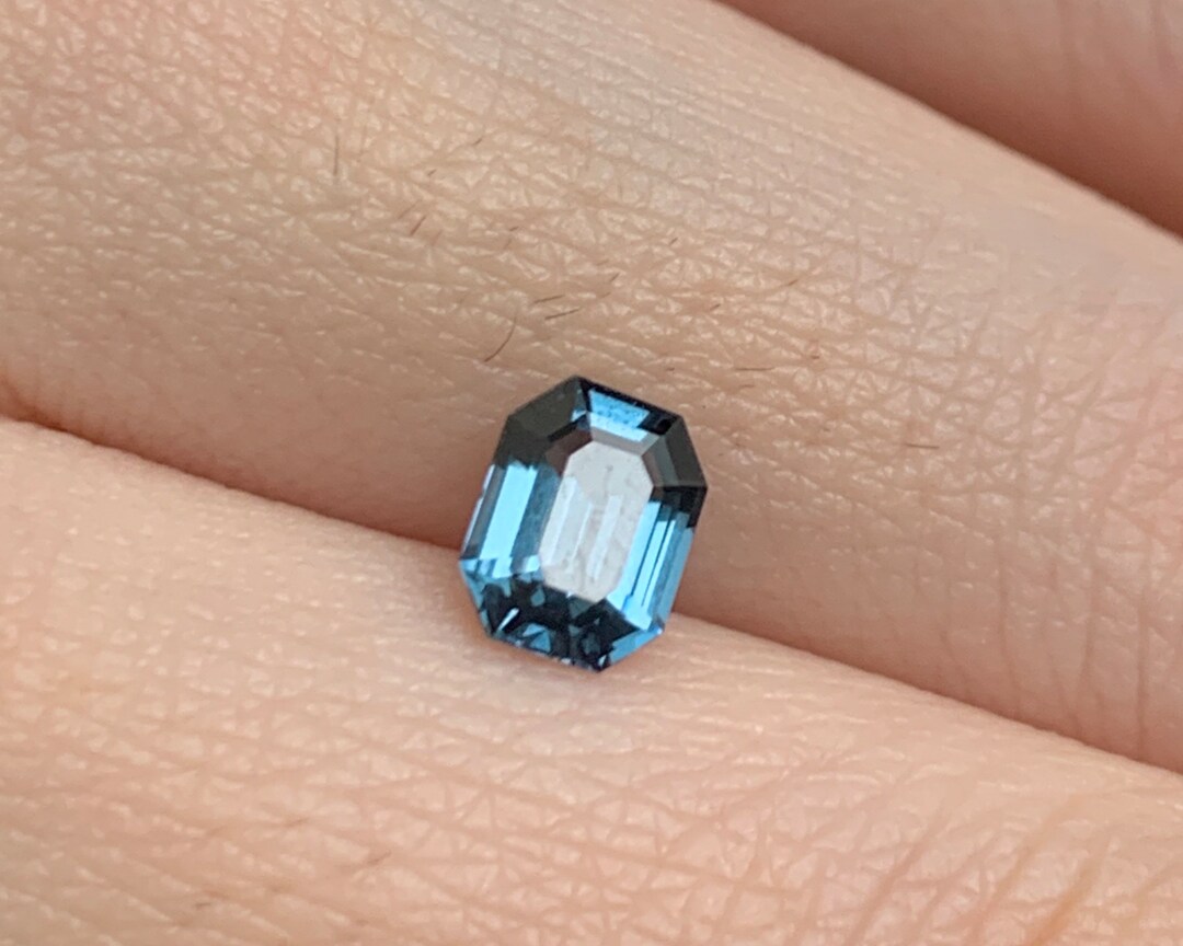 Real Blue Spinel Rings Natural Teal Blue Spinel Octagon Cut 1.09 Ct • Blue Spinel Engagement ...