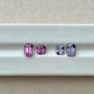 Coppia di orecchini spaiati in spinello naturale rosa acceso e grigio violaceo, taglio cuscino/smeraldo da 3,36 ct - Gioielli in spinello - 1660 immagine 9
