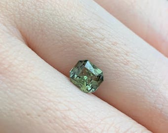 1,16 CT natuurlijke onverwarmde groene saffier - stralend geslepen - 6,3 x 5,6 x 3,6 mm - saffiersieraden - saffier verlovingsring #1436