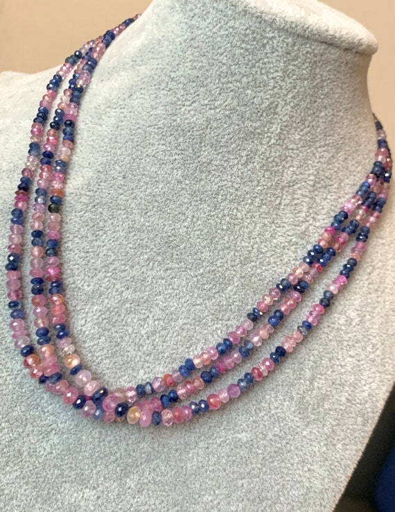 Charitybuzz: 18K Yellow Gold Multicolor Sapphire & Diamond Necklace