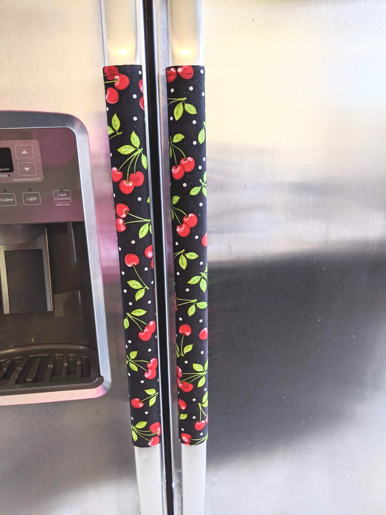 Cherry Fabric Design Refrigerator Handle Cover Etsy