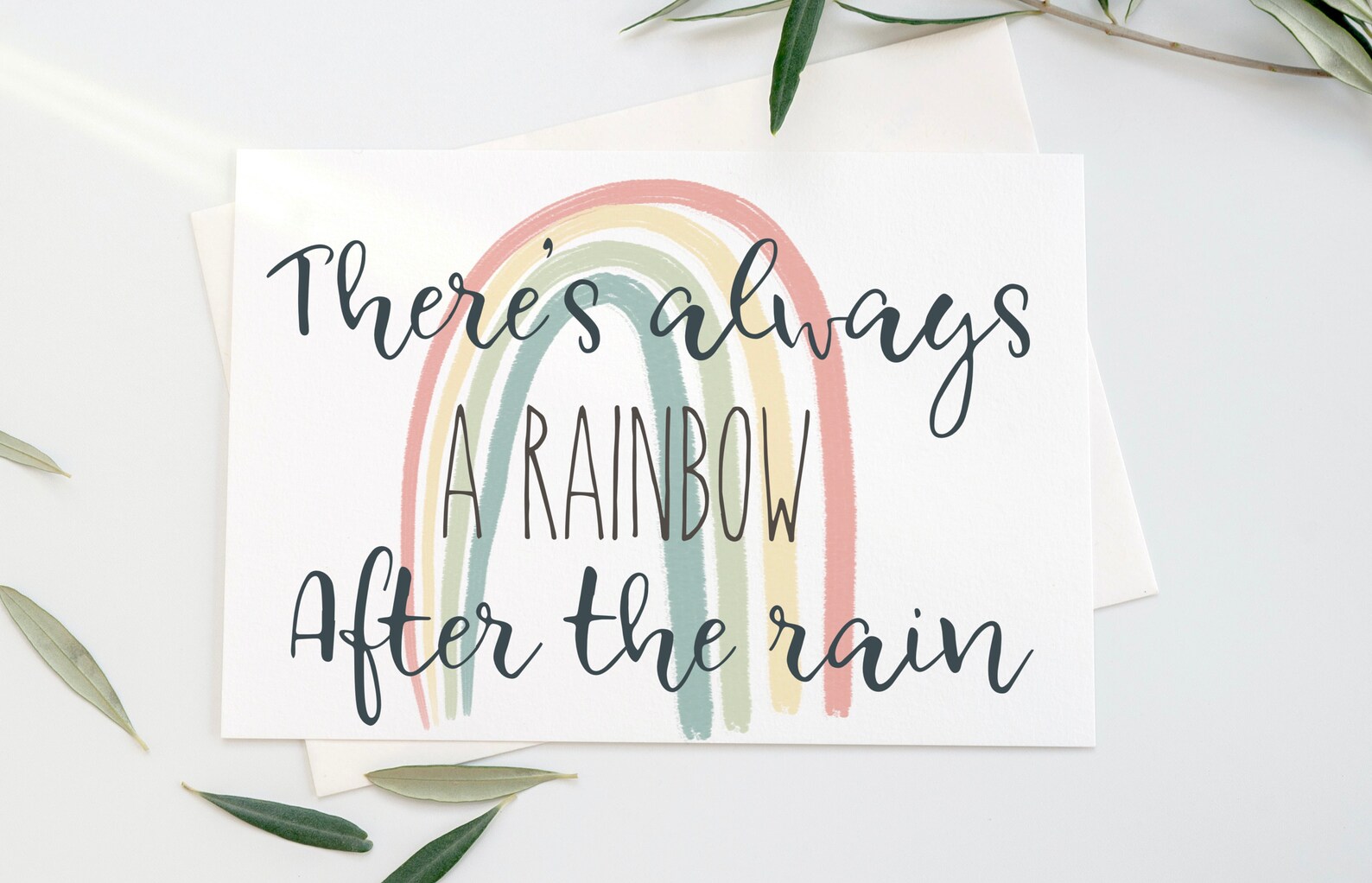 Theres Always A Rainbow After The Rain Greeting Card Etsy