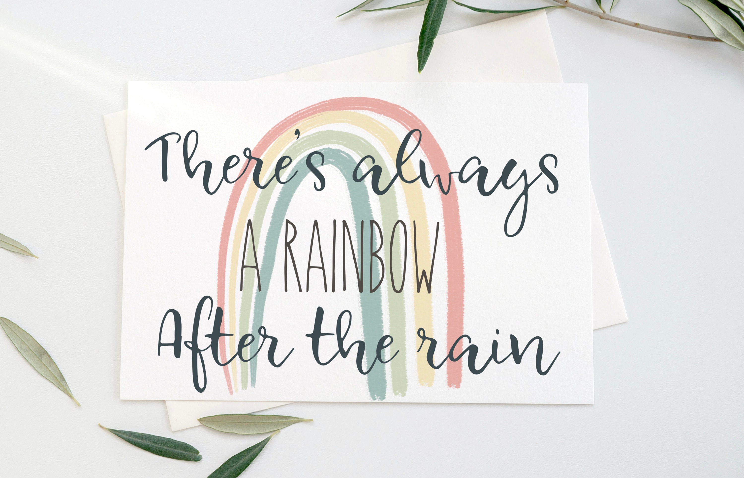Theres Always A Rainbow After The Rain Greeting Card Etsy