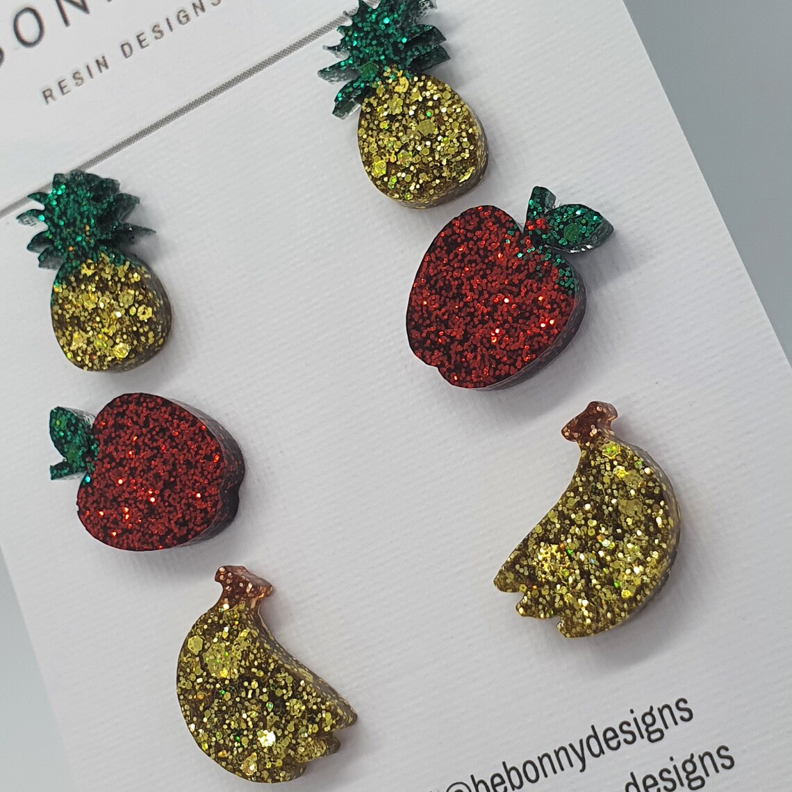 3 Pack Assorted Fruit Stud Earrings Hypoallergenic Etsy