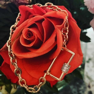 Gold Plated Chain Bracelet with Ornate Clasp