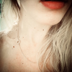 Gold filled clover pave pendant on chain
