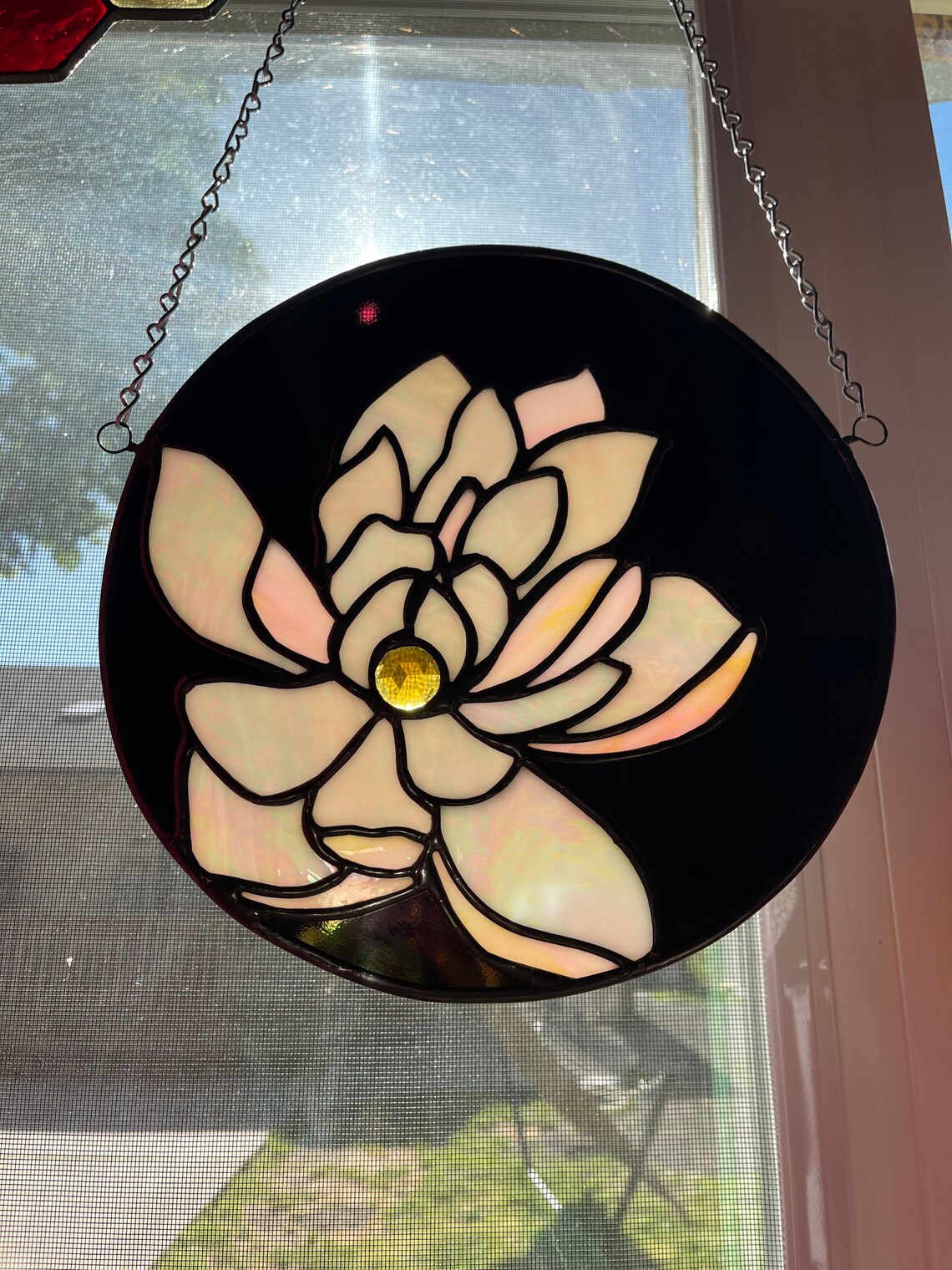 Magnolia Stained Glass Flower Magnolia Blossom Home Decor ...