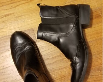 black leather ankle boots size 8