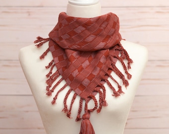 Handwoven Bohemian Scarf – 100% Cotton Shawl from Chiapas, Mexico