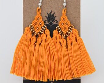 Wind Macrame Earrings – Handmade Jewelry from Magical Cuetzalan