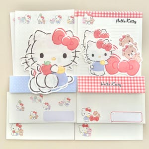 Paquete de muestra de juego de escritura de letras lindas kawaii de la serie Sanrio Hello Kitty 2024. Juego de 12 piezas.