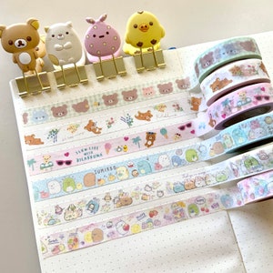 San-X 2021 Rilakkuma and Sumikko Gurashi Washi Tape Samples.