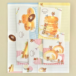 Paquete de muestra de cartas lindas y kawaii de CruX So Simple Harapeko Bears “Believe In Miracles”: 10 hojas de cartas, 5 sobres.