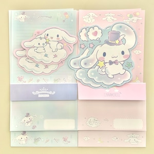 Paquete de muestra de juego de escritura de letras lindas kawaii Sanrio Cinnamoroll serie 2024. Juego de 12 piezas.