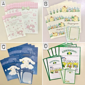 Paquete de muestra de escritura de cartas con personajes lindos Kawaii Sanrio Pompompurin Kerokeroppi 2020.