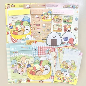 San-X 2017 Sumikko Gurashi “Bento” Letter Writing Set and Memo Sheets Sampler Bundle Pack.