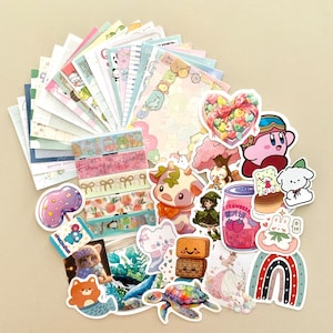 XS - Large Random/Mystery Cute Grab Bags - Washi Samples, Stickers and Loose Memo Sheets.