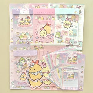 Paquete de muestra de hojas de notas y cartas de Sumikko Gurashi “Angelic Ebiten Idol” de San-X de agosto de 2024.
