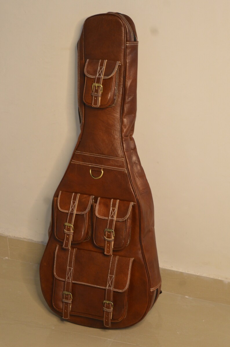 Leather Guitar Case Soft Case Guitar Bag Leather Case Etsy