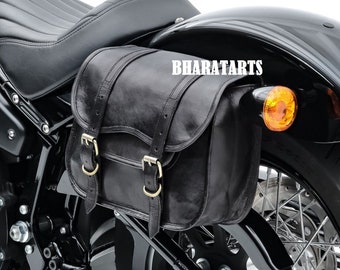 black leather panniers