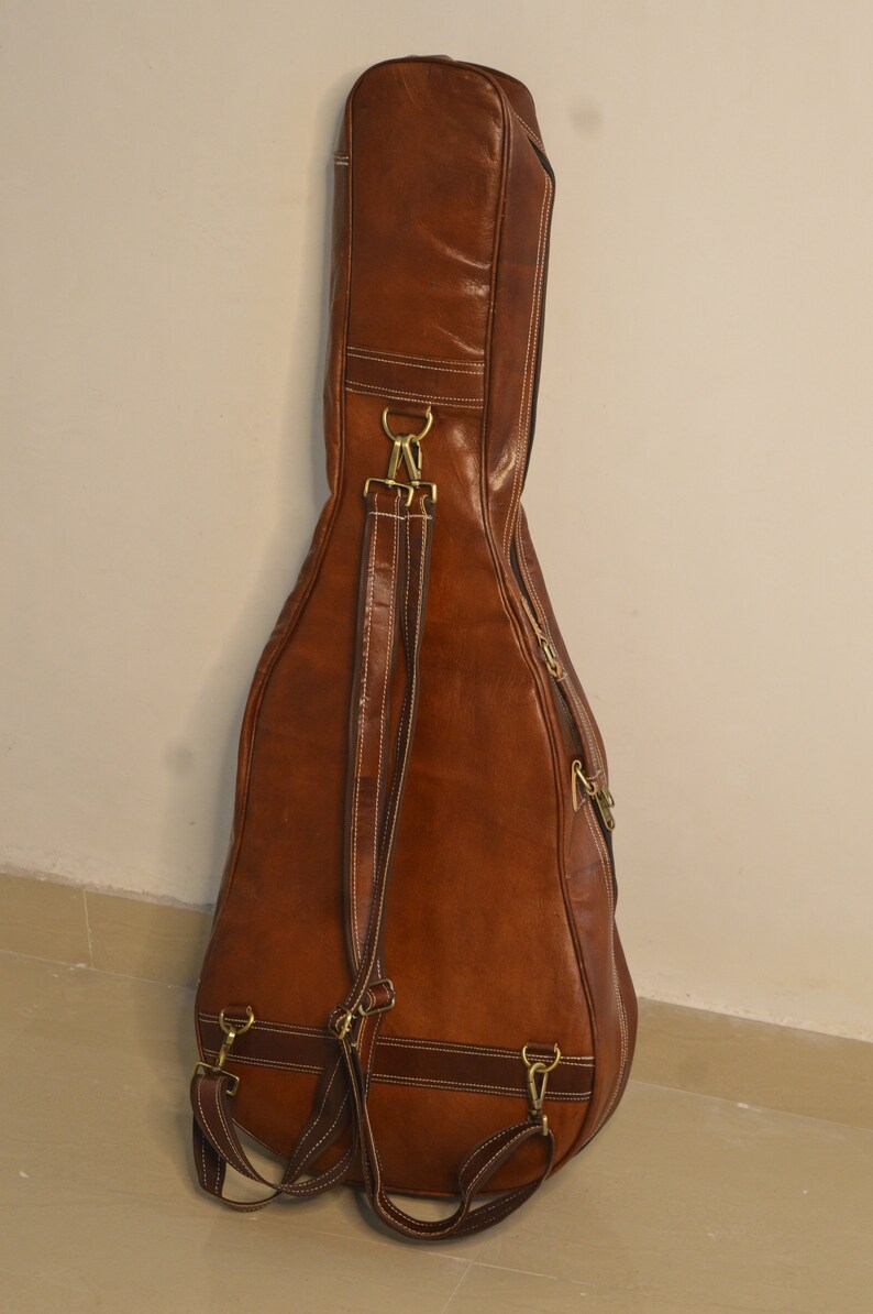 Leather Guitar Case Soft Case Guitar Bag Leather Case Etsy