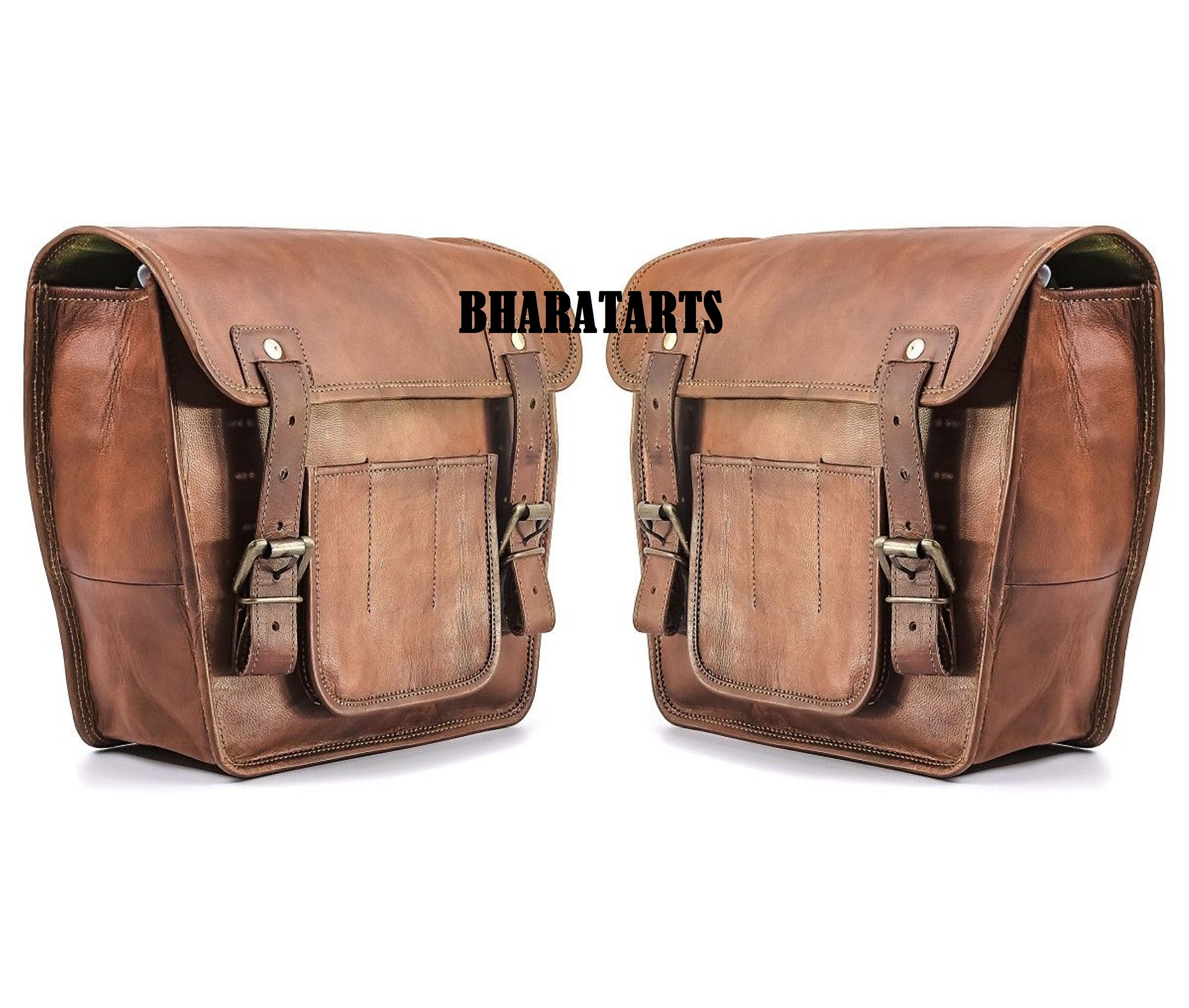 Leather shop motorbike bags