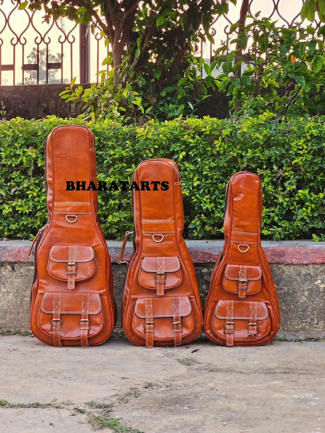 Leather Ukulele Bag , Inside Padding , Leather Bag , Soprano, Concert