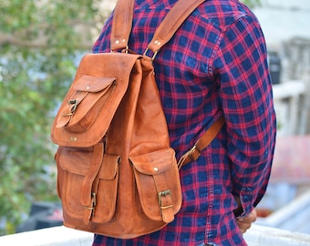 Leather Backpack, Leather Rucksack, Brown Leather Bag