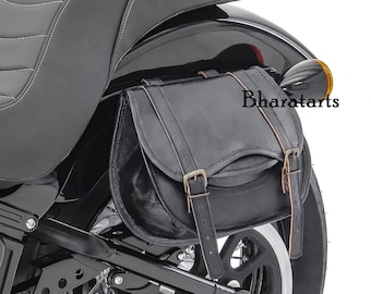 Leather Saddlebags Motorcycle Pouch Black three Bags Panniers Saddle Bags For Sportscasters set of three bags