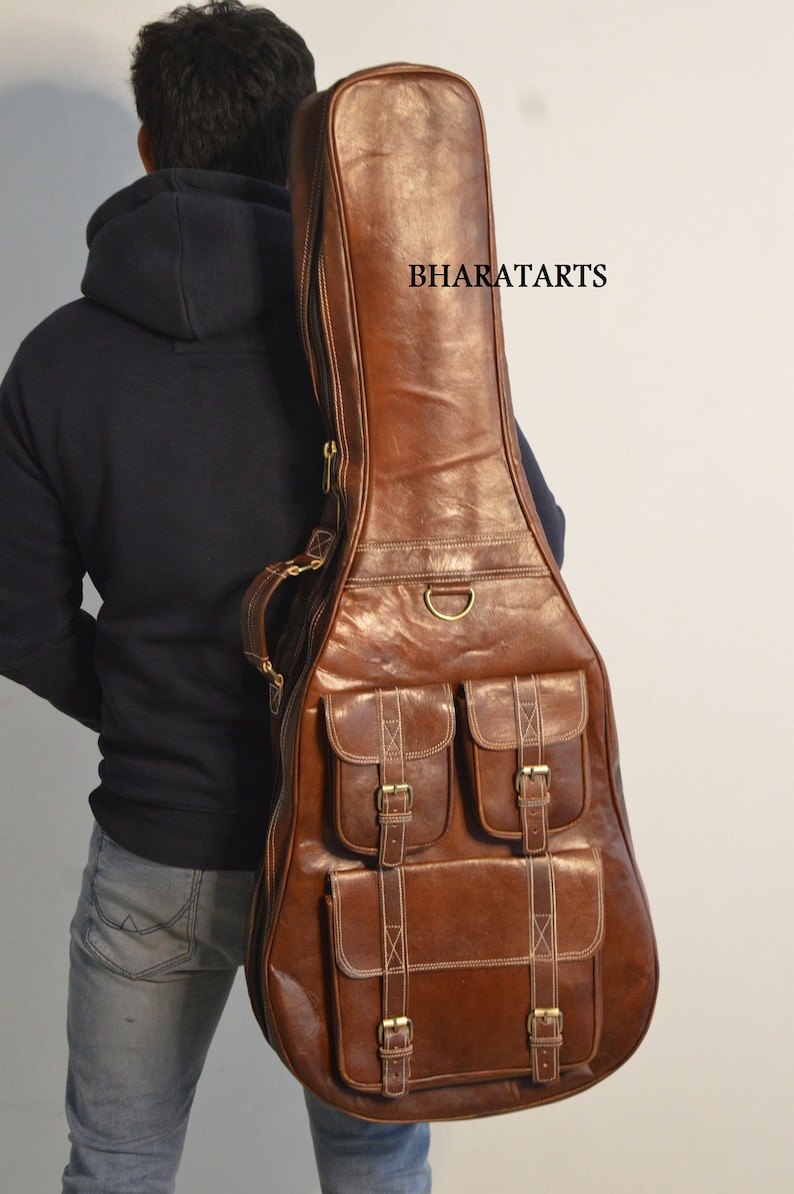 50 OFF Leather Guitar Case Soft Case Guitar Bag Leather Etsy