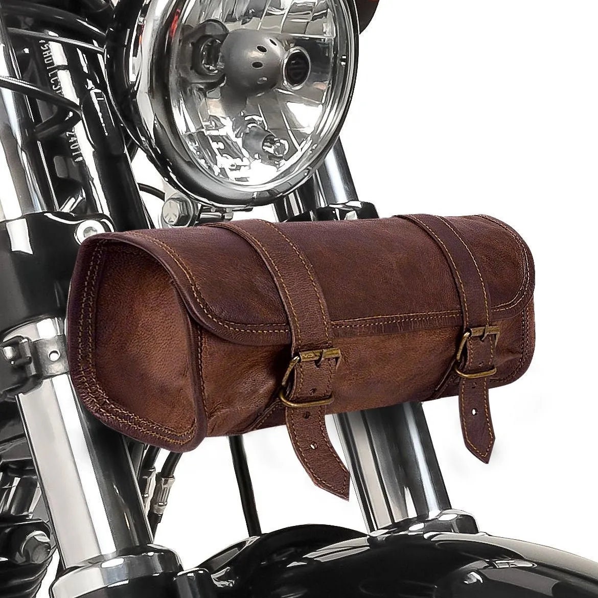 Leather Tool Roll for motorcycle tools in Chocolate Brown – QCUSTOMS