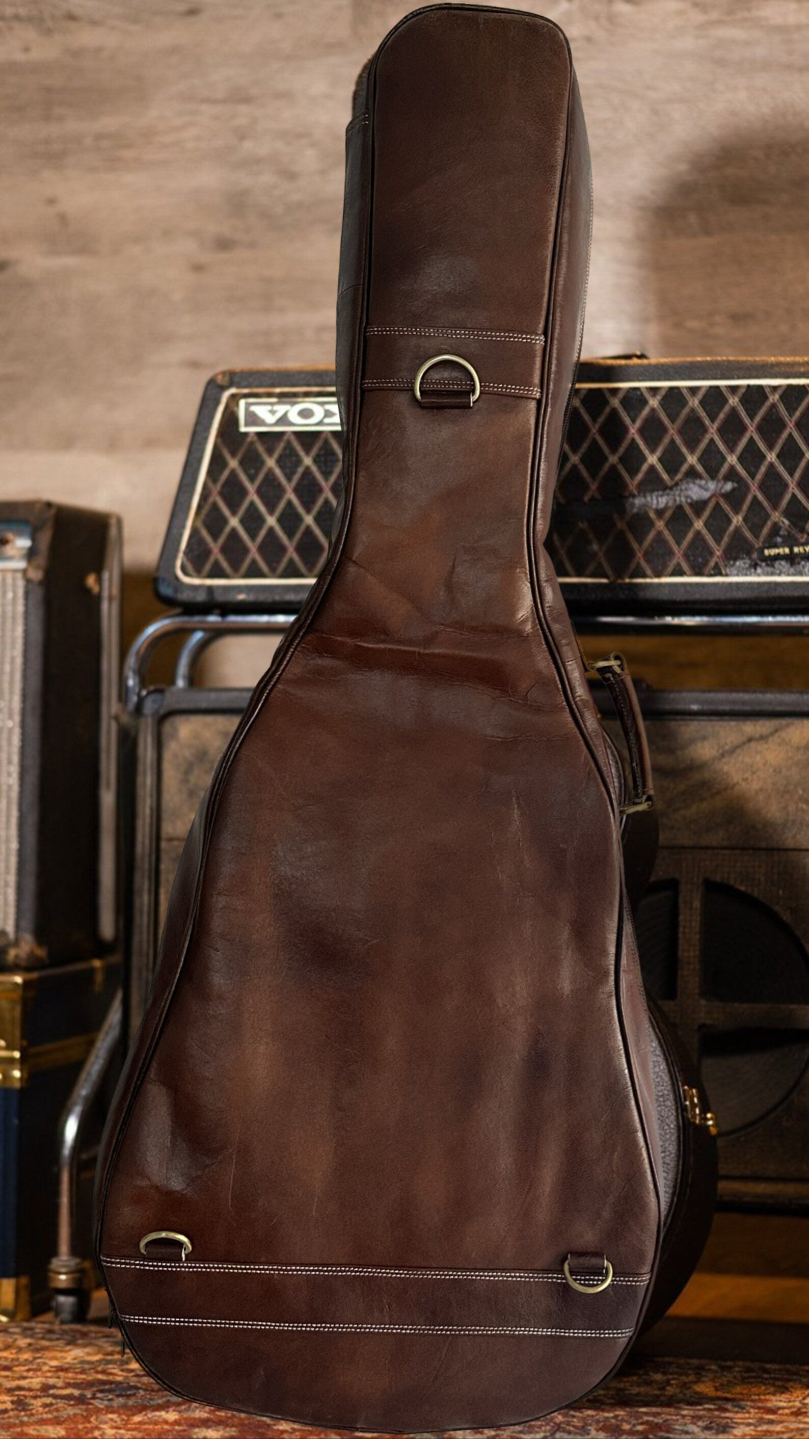 Leather Guitar Case Soft Case Guitar Bag Leather Case Etsy