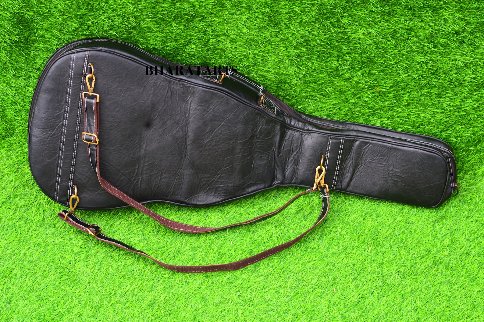 Leather Guitar Case Soft Case Guitar Bag Black Leather Case Etsy