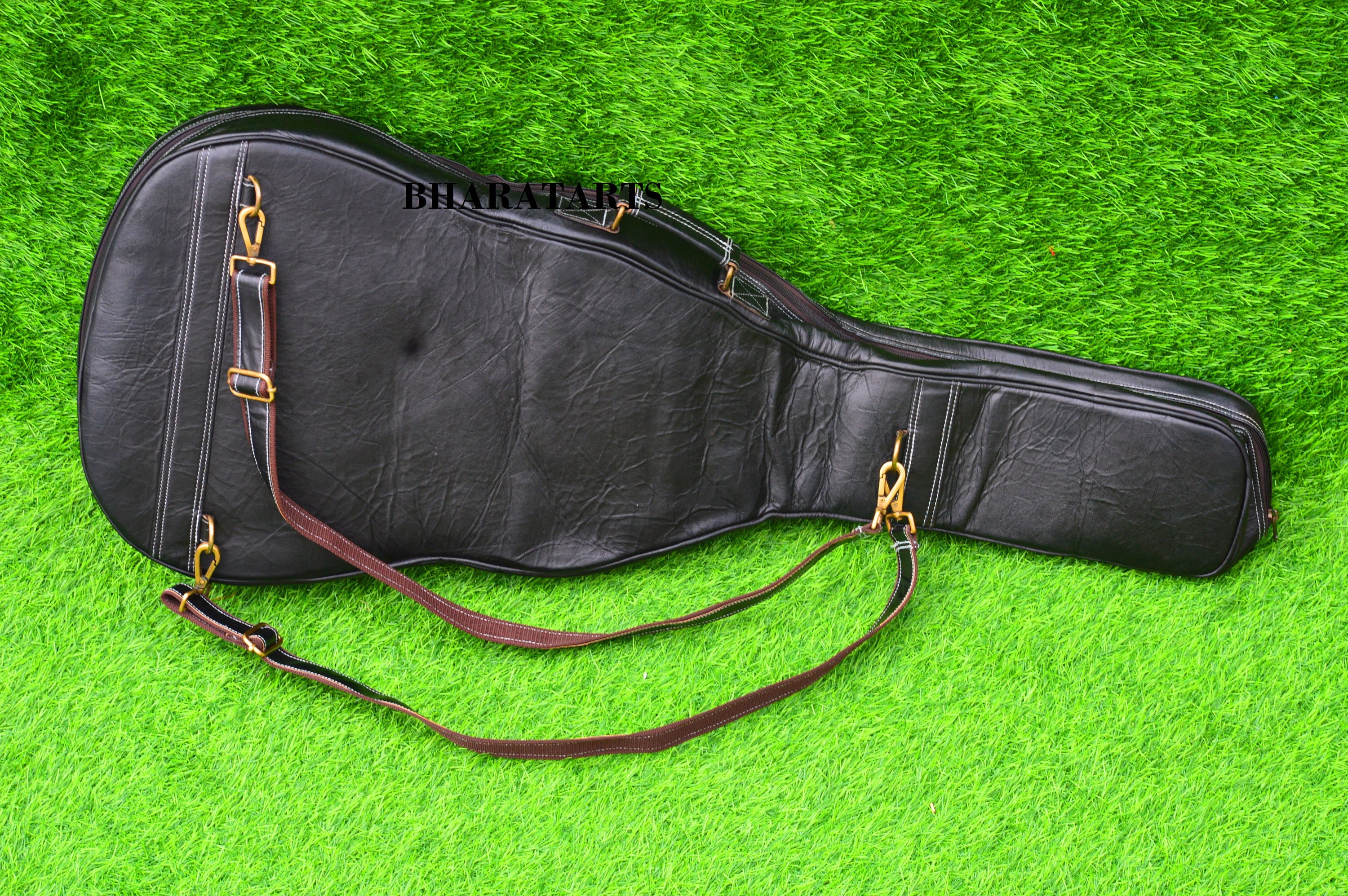 Leather Guitar Case Soft Case Guitar Bag Black Leather Case Etsy