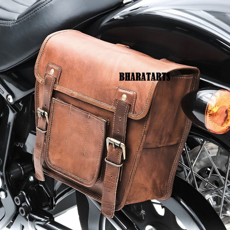 Leder Motorrad Bike Tasche 2er Set Sattel Panniers Side Etsy